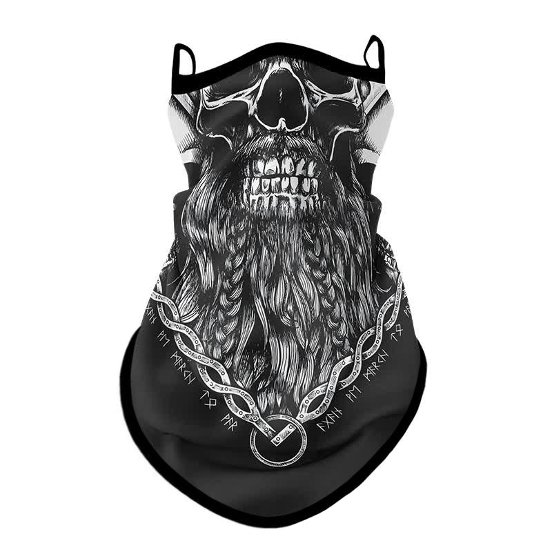 Skull Neck Gaiter Ear Loops Cycling Face Mask Bandana