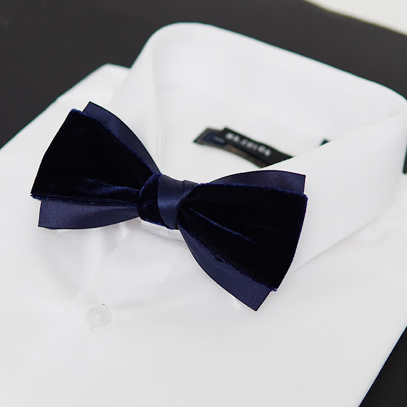 Men's Two-Tone Velvet Double Layer Bow Tie