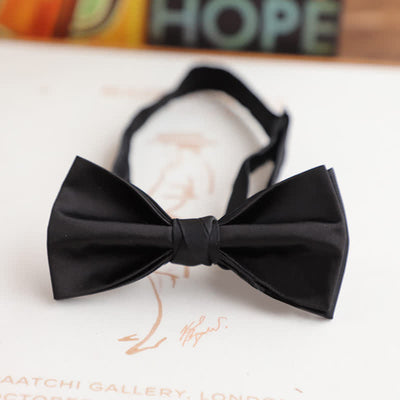 Men's Glossy Double-layer Solid Color Bow Tie