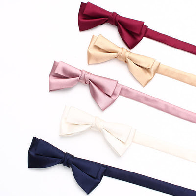 Men's Stylish Solid Color Unique Double Layered Bow Tie