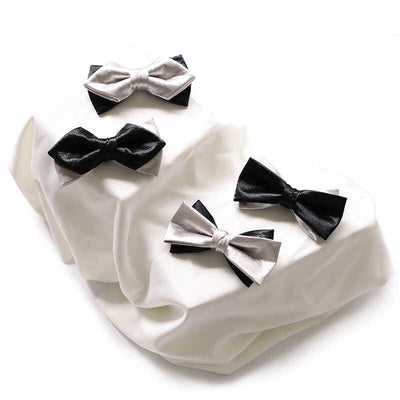 Men's Gainsboro Black Double Layered Bow Tie