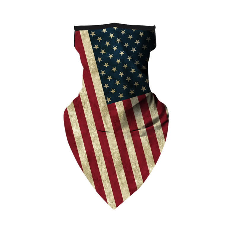 American Flag Ear Hanging Loops Face Mask Bandana