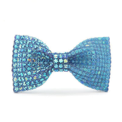 Men's Shiny Color Resin Rhinestone Block Bow Tie