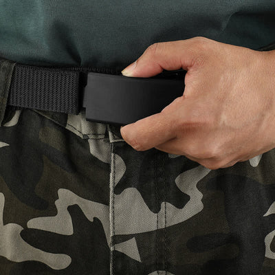 Men's Multifunctional Nylon Belt with Retractable Knife