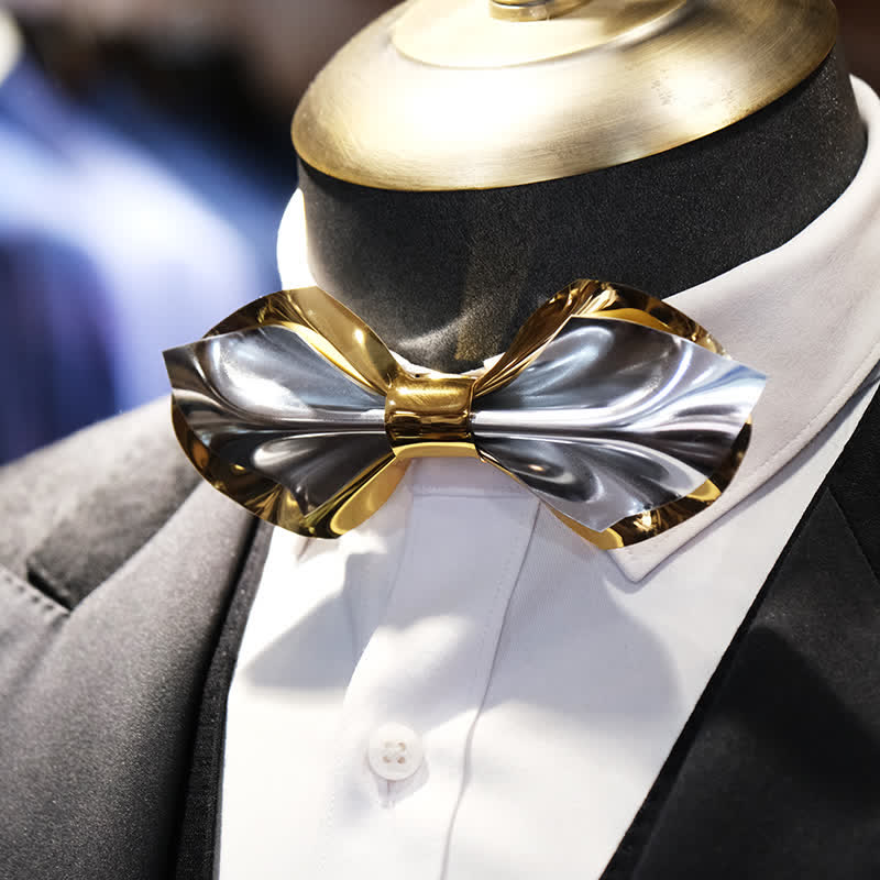 Men's Future Bright Gold & Silver Bow Tie