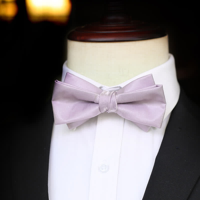 Men's Sweet Taro Violet Solid Color Bow Tie