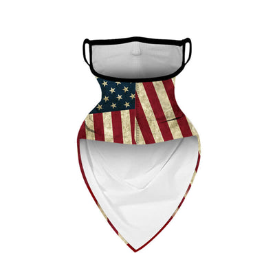 American Flag Ear Hanging Loops Face Mask Bandana