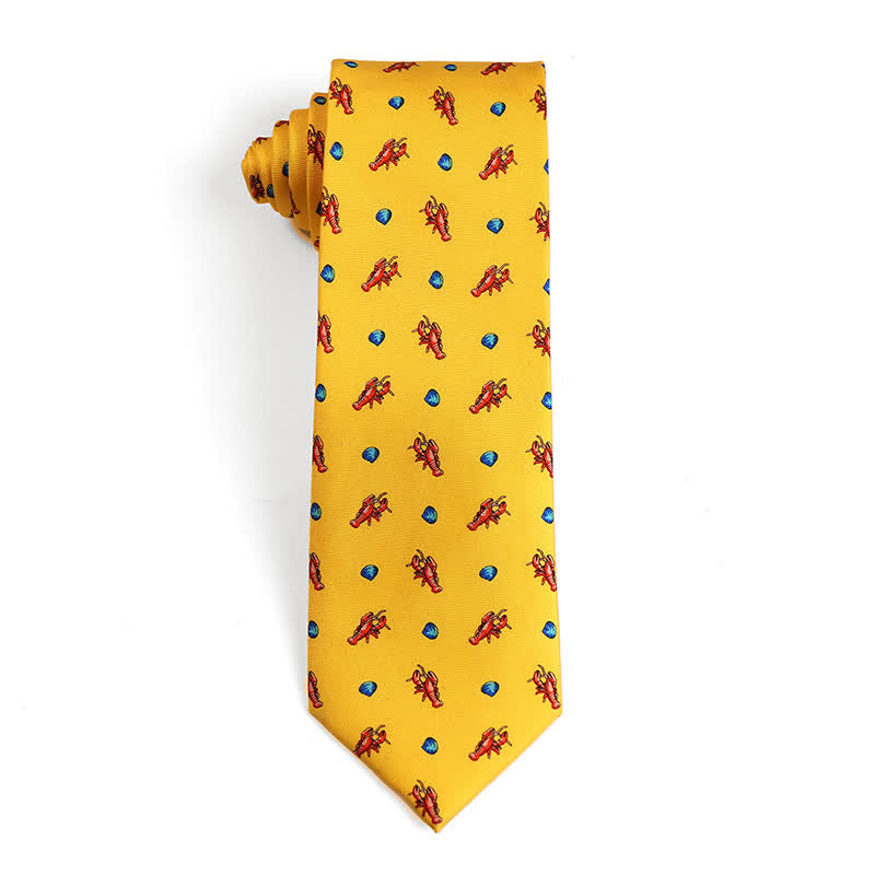 Men's Dancing Animal Motifs Pure Silk Necktie