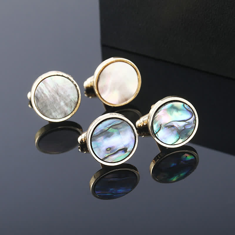 Men's Colorful Abalone Shell Stone Shirt Cufflinks