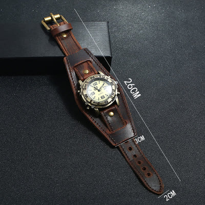 Men's Punk Retro Fashion Cuff Leather Watch