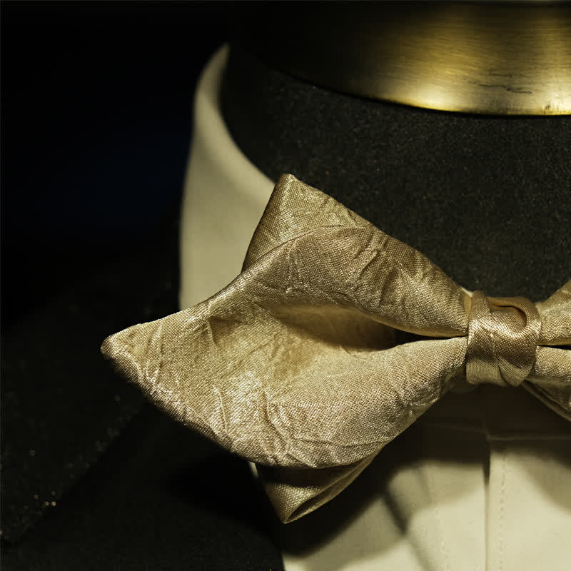 Men's Champagne Unique Mustache Shape Bow Tie