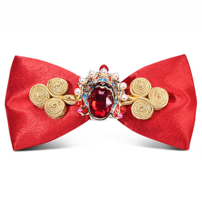 Men's Stylish Circle Decors Artificial Pearl Crystal Bow Tie