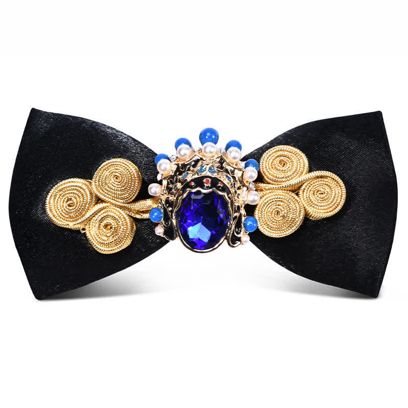 Men's Stylish Circle Decors Artificial Pearl Crystal Bow Tie