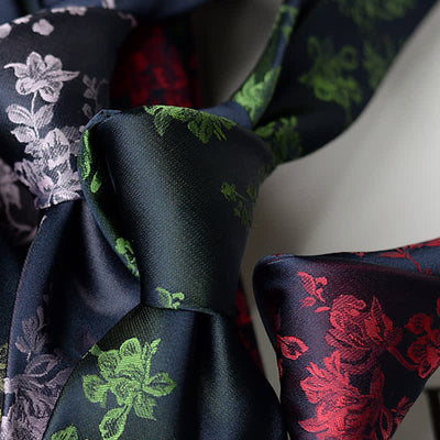 Men's Elegant Iris Floral Pattern Necktie