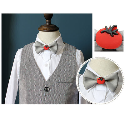 Kid's Cute Fruit Ornament Solid Color Bow Tie