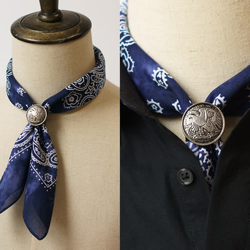 Paisley Acidwash Square Scarf with Scarf Buckle