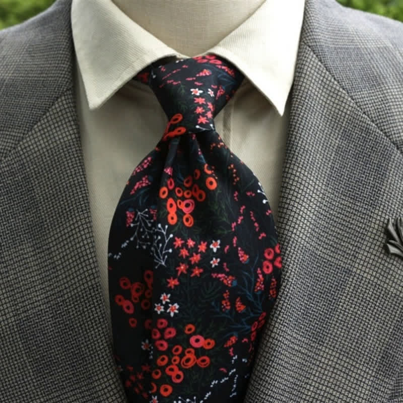 Men's Fantastic Flower Pattern Boho Necktie
