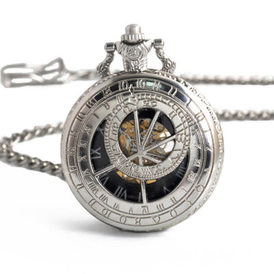 Twelve Constellations Compass Mechanical Pocket Watch