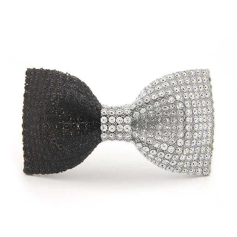 Men's Shiny Color Resin Rhinestone Block Bow Tie