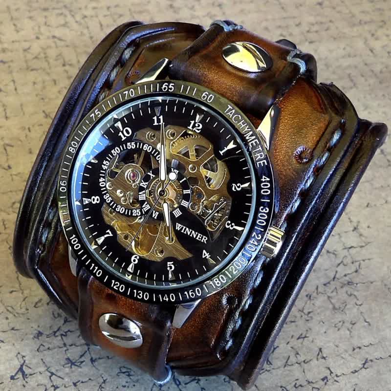 Men's Punk Steampunk Style Cuff Watch