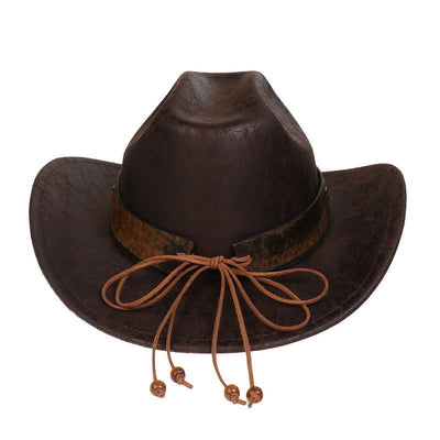 Longhorn Bull Vintage Imitation Leather Crack Cowboy Hat