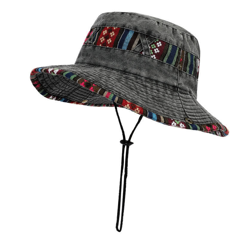 Unisex Boho Geometric Floral Bucket Hat