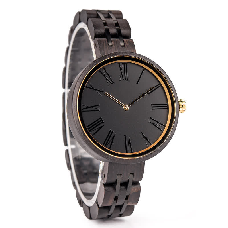 Women's Minimalist Roman Numerals Wooden Watch