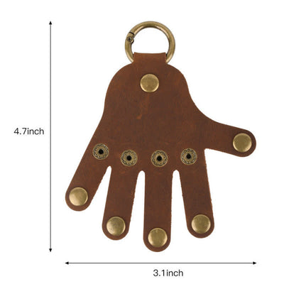 Funny Creative Finger Shape Leather Keychain