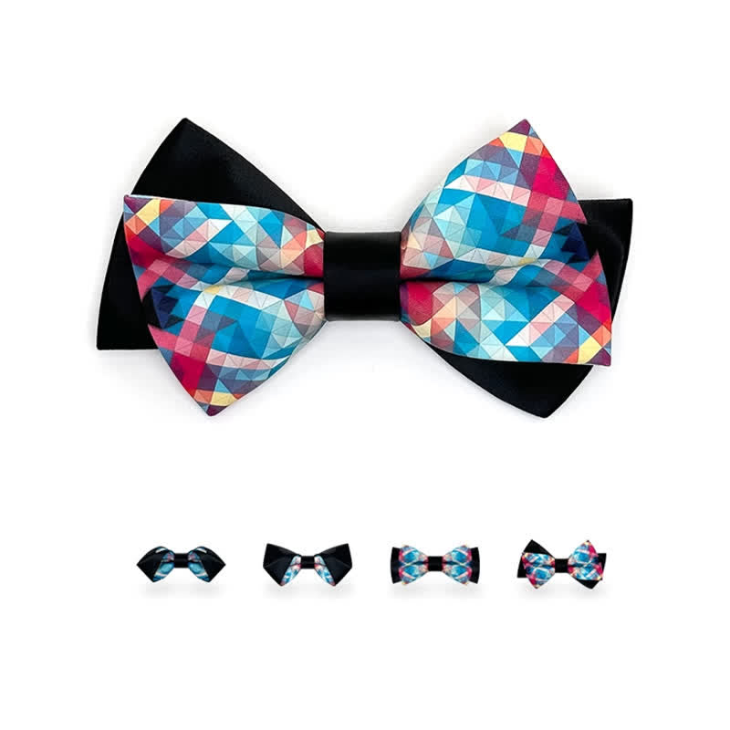 Men's Black Mercerized Fantasy Digital Print Bow Tie