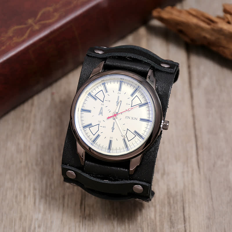 Men's Personalized Retro Fashion Cuff Leather Watch