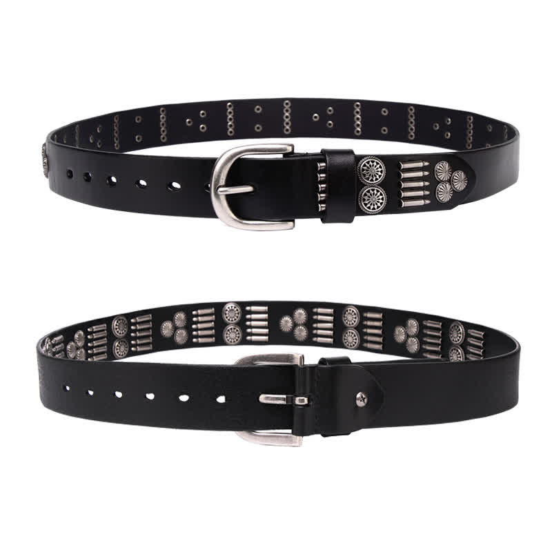 Fashion Punk Rock Metal Bullet Rivets Leather Belt