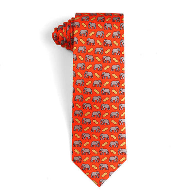 Men's Dancing Animal Motifs Pure Silk Necktie