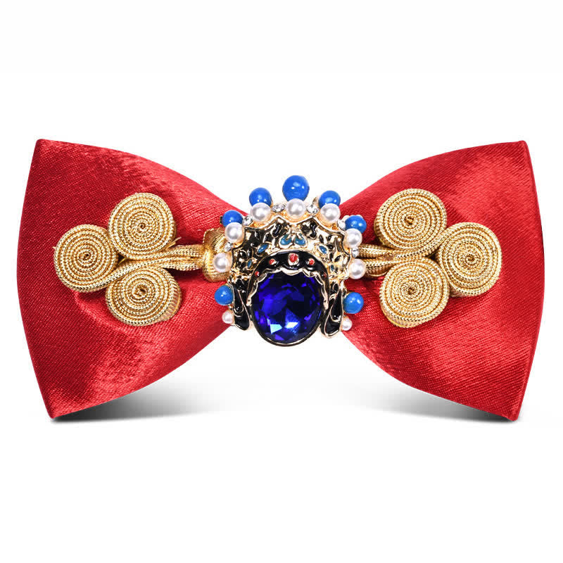 Men's Stylish Circle Decors Artificial Pearl Crystal Bow Tie