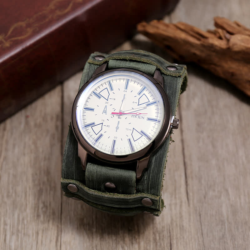 Men's Personalized Retro Fashion Cuff Leather Watch