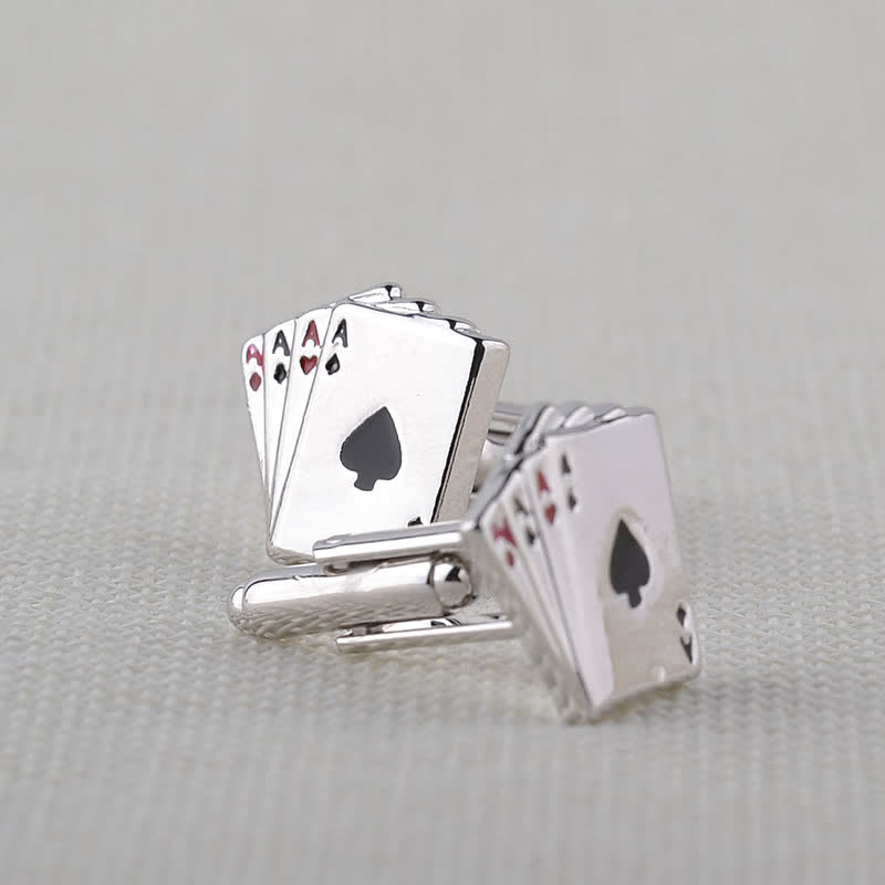 Men's Poker Gambling Ace Of Cards Cufflinks