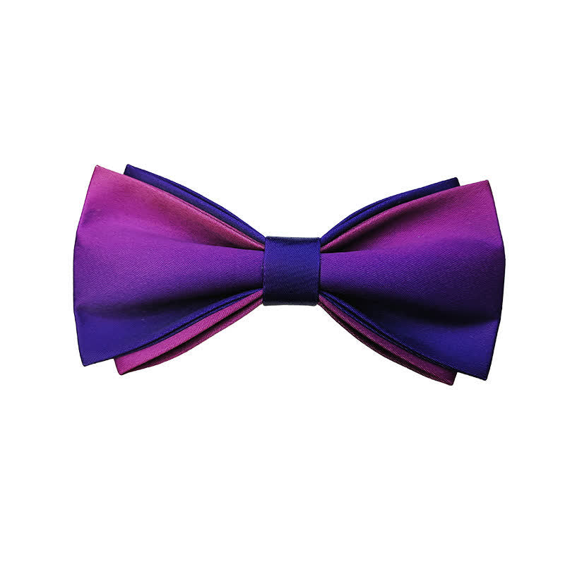 Men's Gradient Colors Double Layers Groom Bow Tie