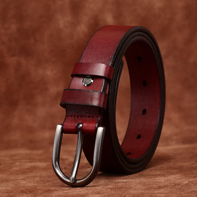 Metal Rivet Fashionable Casual Slim Leather Belt