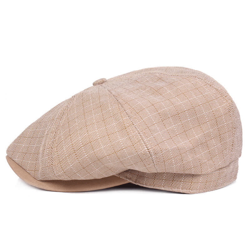 Classic Newsboy 8 Panel Plaid Beret Hat