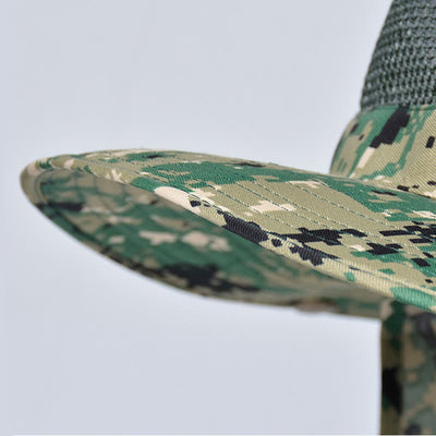 Men's Camouflage Sun Mesh Design Bucket Hat