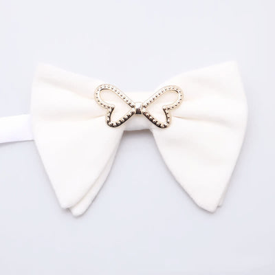 Men's Gold Pearl Velvet Oversized Pointed Bow Tie
