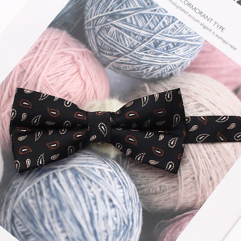 Men's Vintage Style Floral Striped Bow Tie