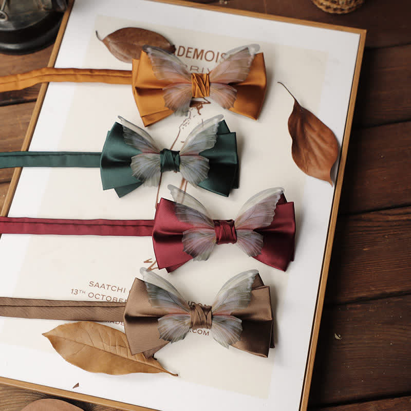 Men's Vintage Organza Butterfly Bow Tie