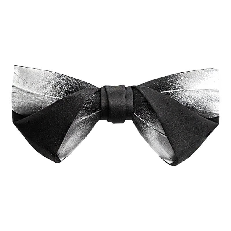 Men's Gradient Starry Galaxy Feather Bow Tie