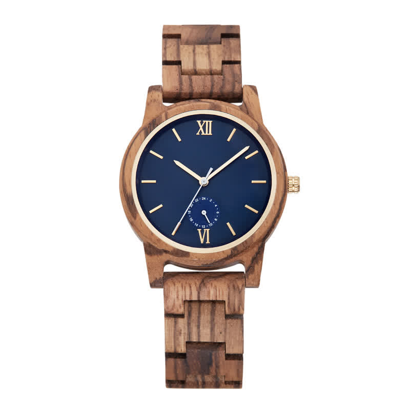 Men's Black Dial Quartz Movement Wooden Watch