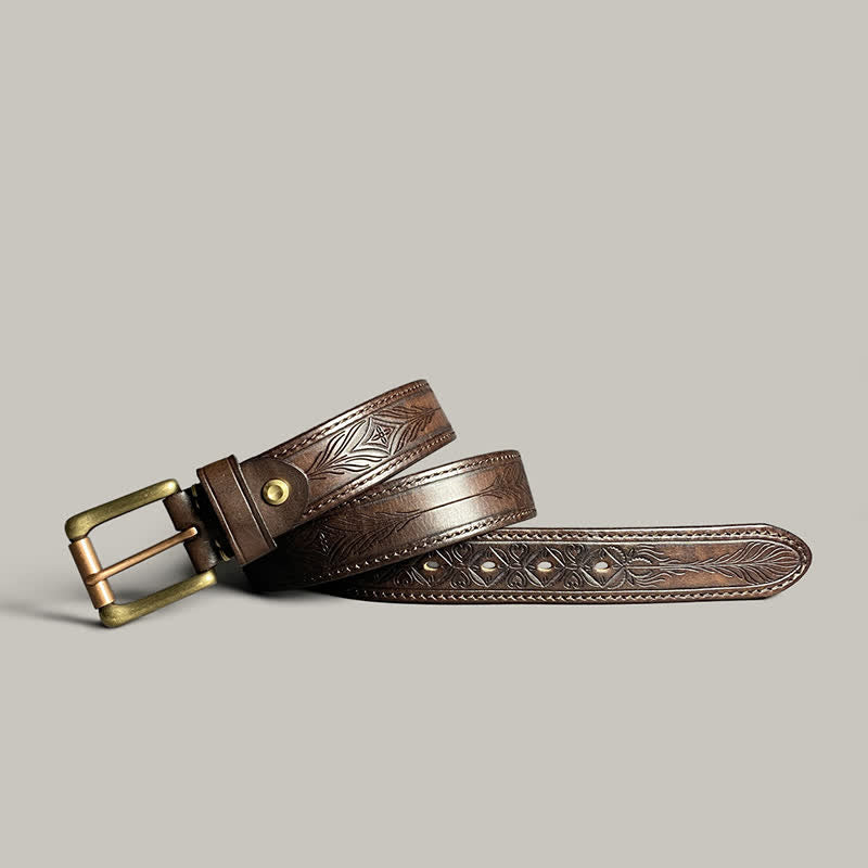 Classic Fasion Flower Printing Design Leather Belt