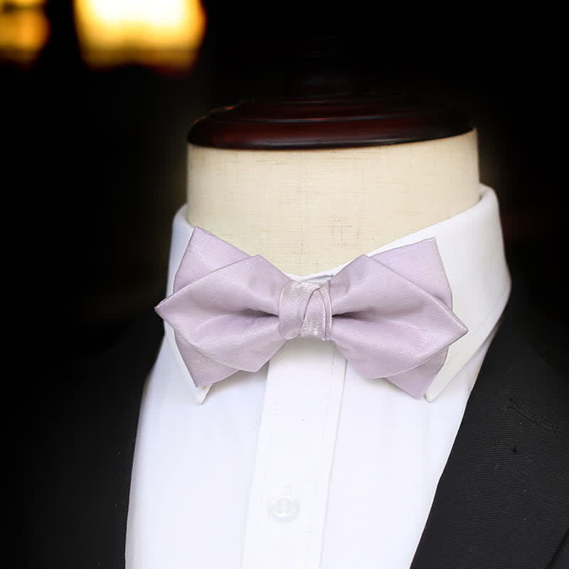 Men's Sweet Taro Violet Solid Color Bow Tie