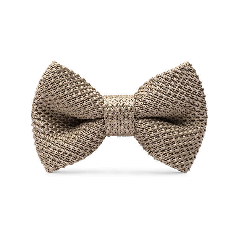 Men's Simple Solid Color Knitting Groom Bow Tie