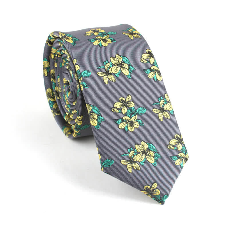 Men's Classic Chic Gentleman Skinny Floral Necktie