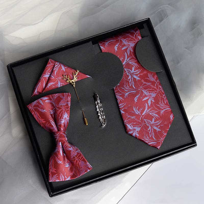 5Pcs Men's Orchids Pttern Gentleman Bow Ties Gift Box