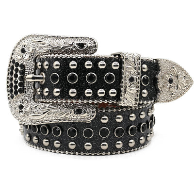 Western Bling Cross Rivet Studs Leather Belt